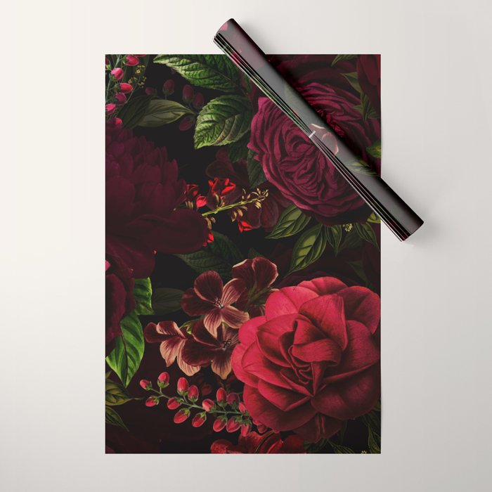 Vintage & Shabby Chic - Vintage & Shabby Chic - Mystical Night Roses Wrapping Paper Gallery Image 1