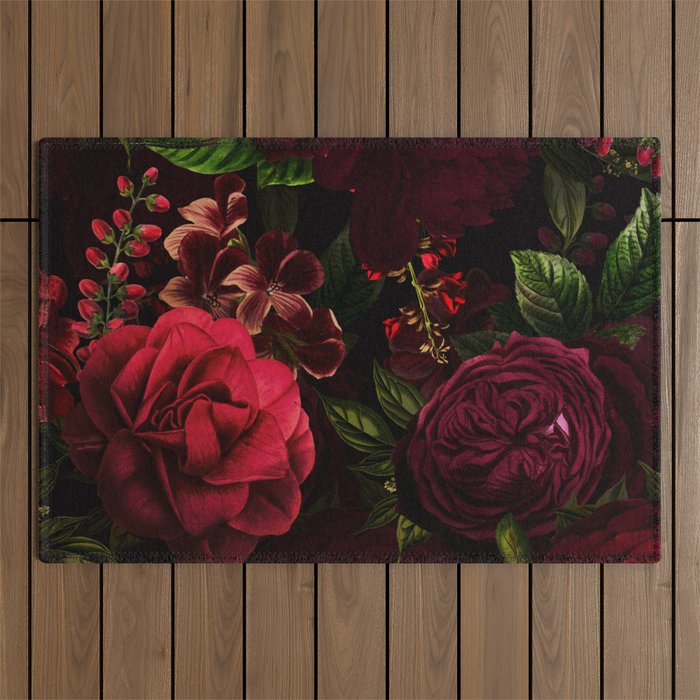 Vintage & Shabby Chic - Vintage & Shabby Chic - Mystical Night Roses Outdoor Rug Gallery Image 1