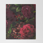 Vintage & Shabby Chic - Vintage & Shabby Chic - Mystical Night Roses Throw Blanket Gallery Image 2