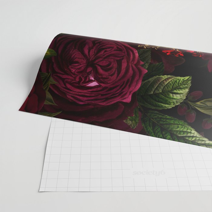 Vintage & Shabby Chic - Vintage & Shabby Chic - Mystical Night Roses Wrapping Paper Gallery Image 2