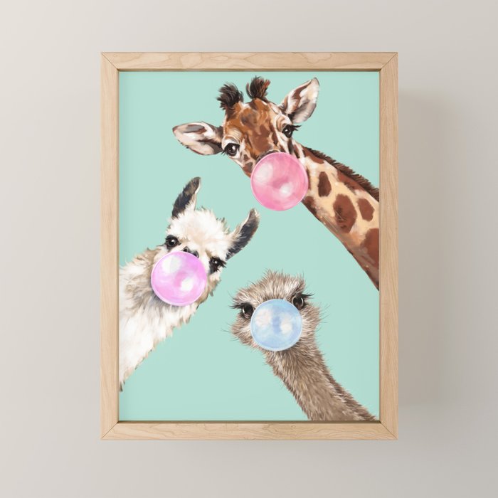 Bubblegum Gangs in Green Mini Art Print Gallery Image 1