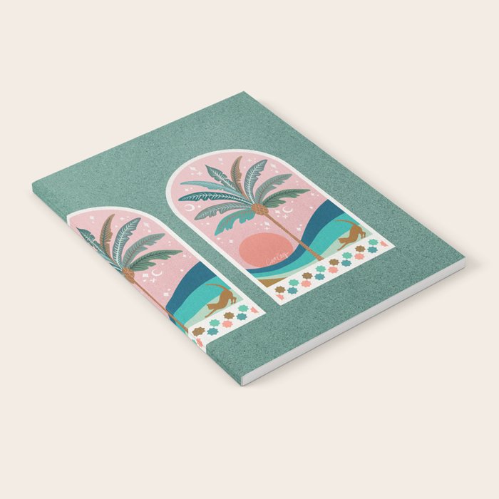 Moorish Framed Palm Tree - Mint & Blush Notebook Gallery Image 1