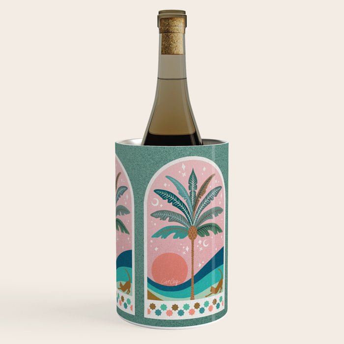 Moorish Framed Palm Tree - Mint & Blush Wine Chiller Gallery Image 3