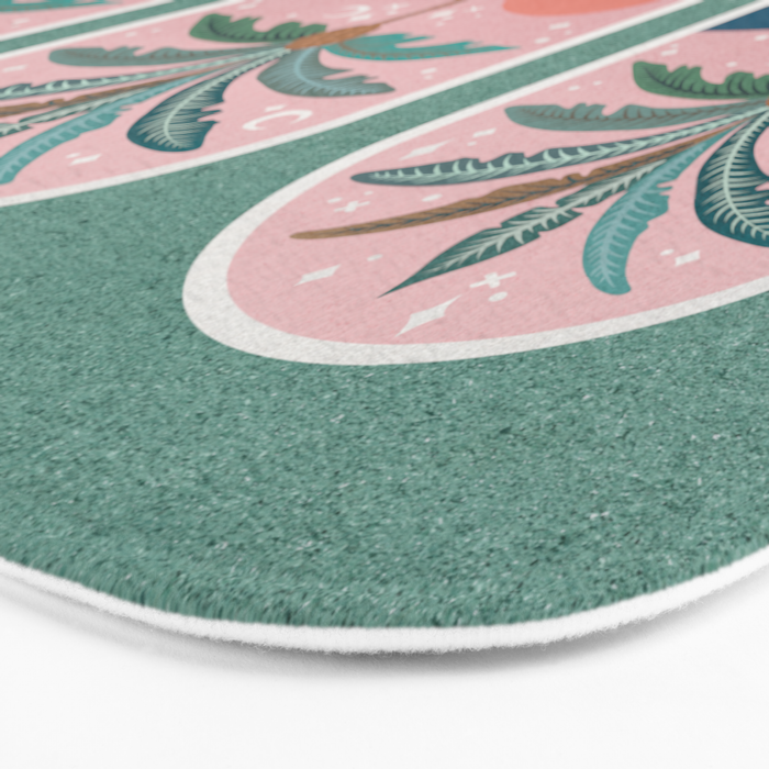 Moorish Framed Palm Tree - Mint & Blush Bath Mat Gallery Image 3