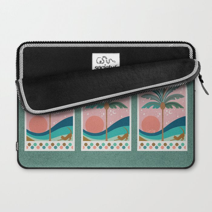 Moorish Framed Palm Tree - Mint & Blush Laptop Sleeve Gallery Image 2
