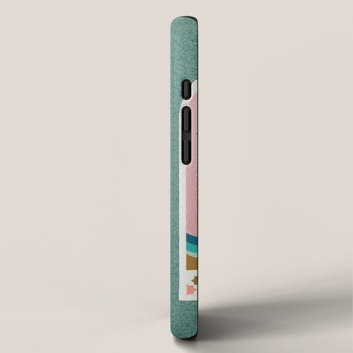 Moorish Framed Palm Tree - Mint & Blush iPhone Case Gallery Image 2