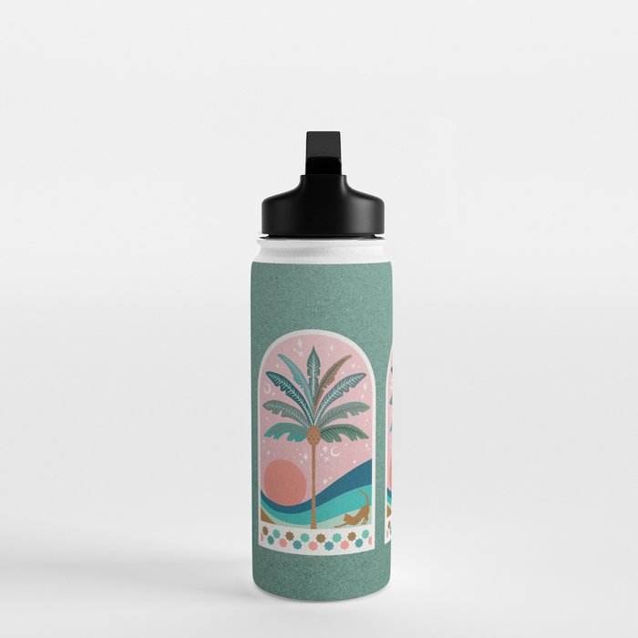 Moorish Framed Palm Tree - Mint & Blush Water Bottle Gallery Image 3
