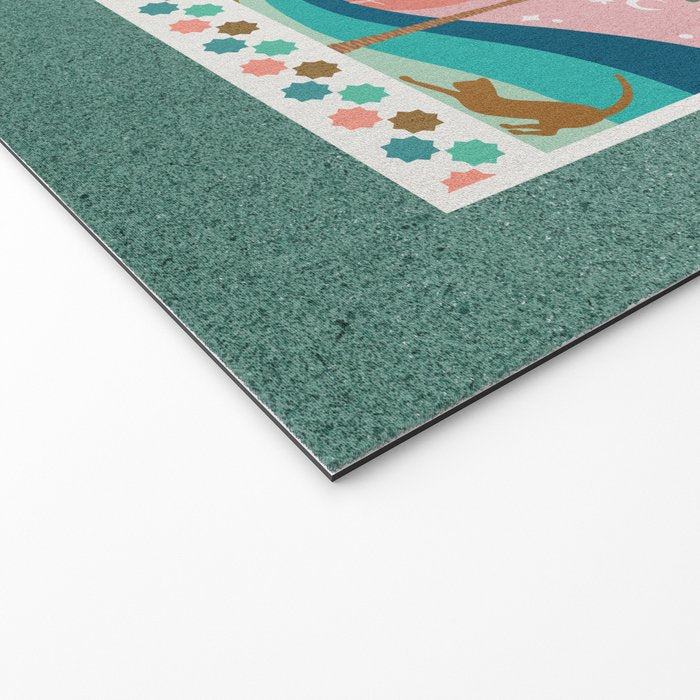 Moorish Framed Palm Tree - Mint & Blush Welcome Mat Gallery Image 2