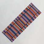 Pop Mod Color Boxes Geometric Retro Pattern Blue Pink Orange Black Yoga Mat Gallery Image 1