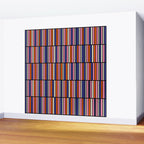 Pop Mod Color Boxes Geometric Retro Pattern Blue Pink Orange Black Wall Mural Gallery Image 2