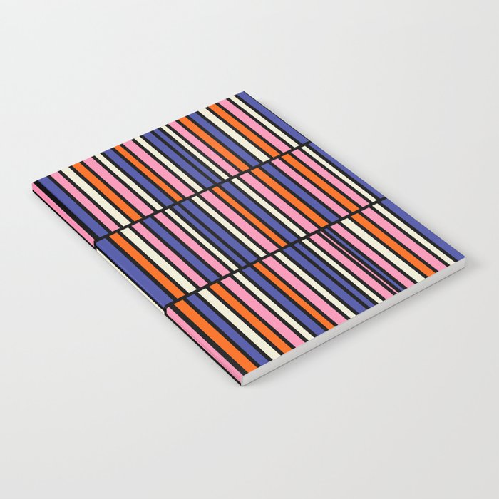 Pop Mod Color Boxes Geometric Retro Pattern Blue Pink Orange Black Notebook Gallery Image 2
