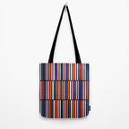 Pop Mod Color Boxes Geometric Retro Pattern Blue Pink Orange Black Tote Bag Gallery Image 2
