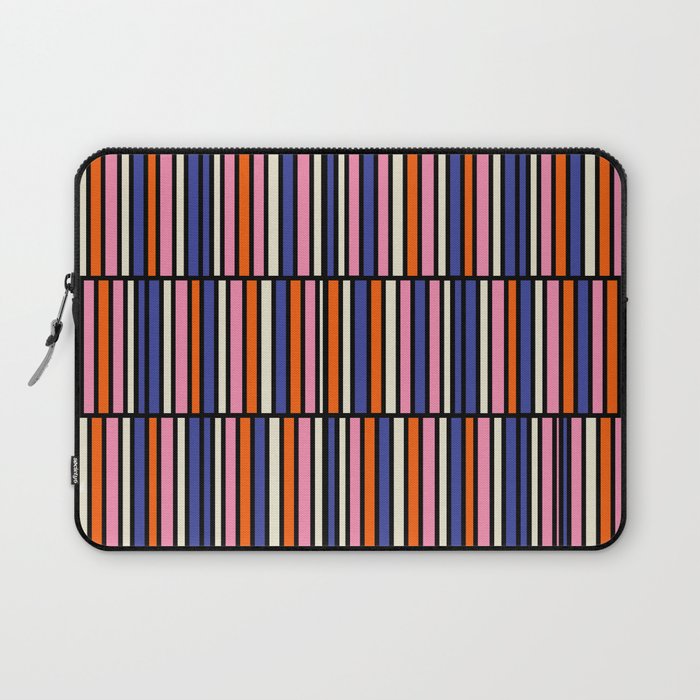 Pop Mod Color Boxes Geometric Retro Pattern Blue Pink Orange Black Laptop Sleeve Gallery Image 1
