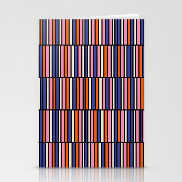 Pop Mod Color Boxes Geometric Retro Pattern Blue Pink Orange Black Stationery Card Gallery Image 2