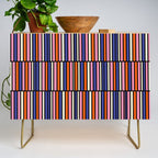 Pop Mod Color Boxes Geometric Retro Pattern Blue Pink Orange Black Credenza Gallery Image 1