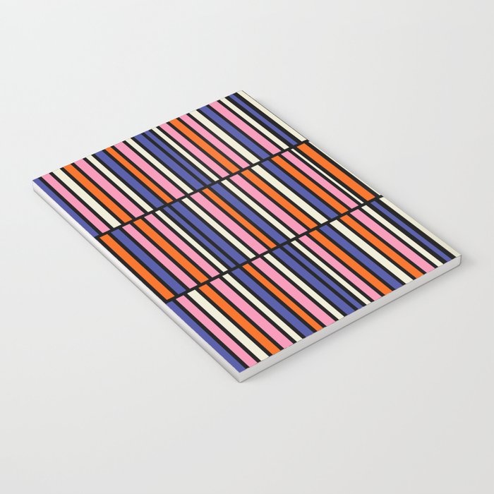 Pop Mod Color Boxes Geometric Retro Pattern Blue Pink Orange Black Notebook Gallery Image 3