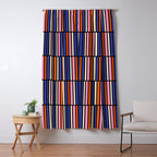 Pop Mod Color Boxes Geometric Retro Pattern Blue Pink Orange Black Window Curtain Gallery Image 5