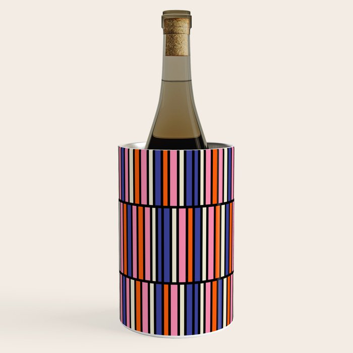 Pop Mod Color Boxes Geometric Retro Pattern Blue Pink Orange Black Wine Chiller Gallery Image 2