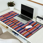 Pop Mod Color Boxes Geometric Retro Pattern Blue Pink Orange Black Desk Mat Gallery Image 2
