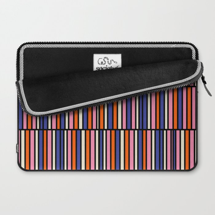 Pop Mod Color Boxes Geometric Retro Pattern Blue Pink Orange Black Laptop Sleeve Gallery Image 2