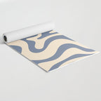 Liquid Swirl Abstract in Stone Blue and Cream  Yoga Mat Gallery Image 2