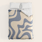 Liquid Swirl Abstract in Stone Blue and Cream  Comforter Gallery Image 6