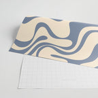 Liquid Swirl Abstract in Stone Blue and Cream  Wrapping Paper Gallery Image 2