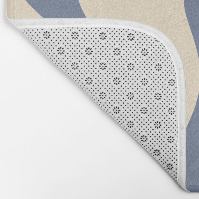 Liquid Swirl Abstract in Stone Blue and Cream  Bath Mat Gallery Image 2