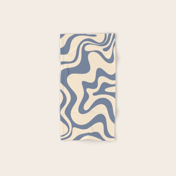 Liquid Swirl Abstract in Stone Blue and Cream  Bath Towel Gallery Image 1