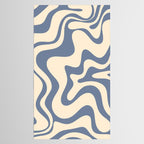 Liquid Swirl Abstract in Stone Blue and Cream  Tablecloth Gallery Image 2