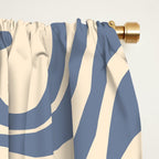 Liquid Swirl Abstract in Stone Blue and Cream  Window Curtain Gallery Image 2