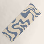 Liquid Swirl Abstract in Stone Blue and Cream  Yoga Mat Gallery Image 1