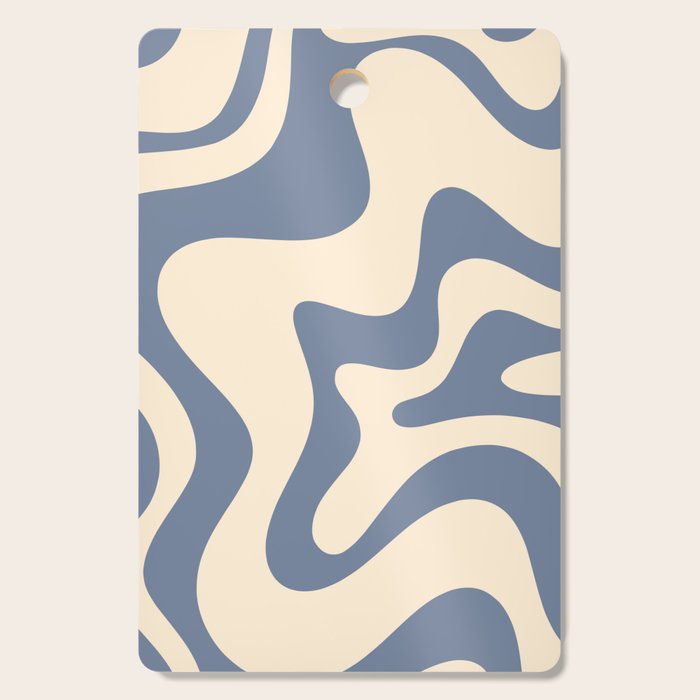 Liquid Swirl Abstract in Stone Blue and Cream  Cutting Board Gallery Image 1
