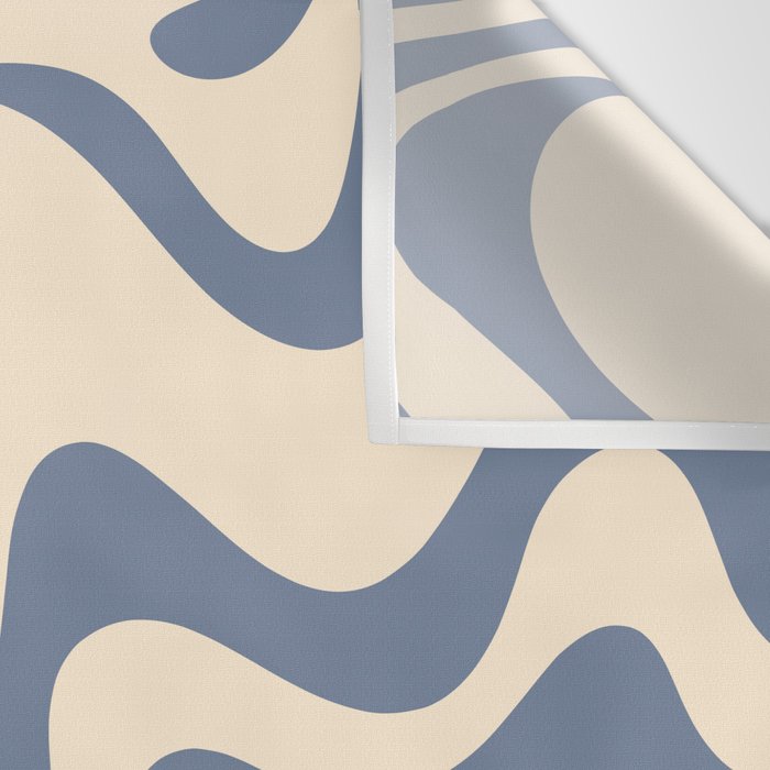 Liquid Swirl Abstract in Stone Blue and Cream  Wall Tapestry Gallery Image 3