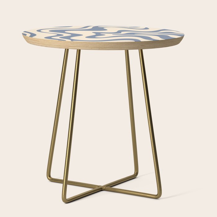 Liquid Swirl Abstract in Stone Blue and Cream  Side Table Gallery Image 1