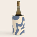 Liquid Swirl Abstract in Stone Blue and Cream  Wine Chiller Gallery Image 1