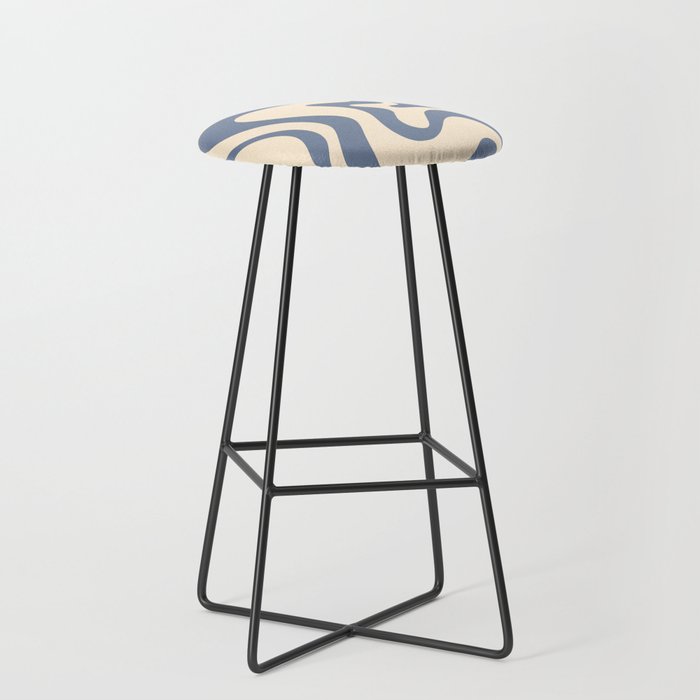 Liquid Swirl Abstract in Stone Blue and Cream  Stool Gallery Image 1