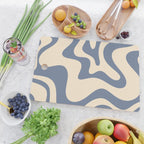 Liquid Swirl Abstract in Stone Blue and Cream  Cutting Board Gallery Image 2