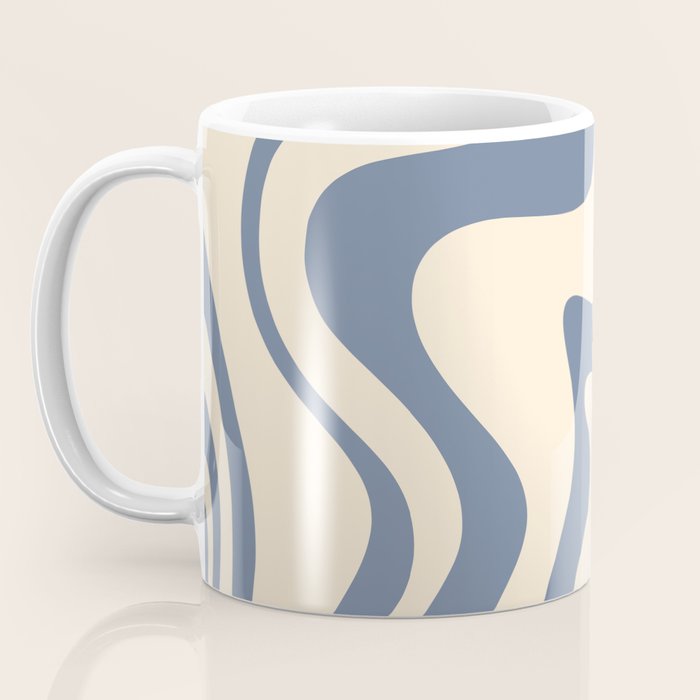 Liquid Swirl Abstract in Stone Blue and Cream  Coffee Mug Gallery Image 3