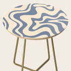 Liquid Swirl Abstract in Stone Blue and Cream  Side Table Gallery Image 2