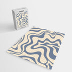 Liquid Swirl Abstract in Stone Blue and Cream  Jigsaw Puzzle Gallery Image 2