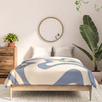 Liquid Swirl Abstract in Stone Blue and Cream  Comforter Gallery Image 3