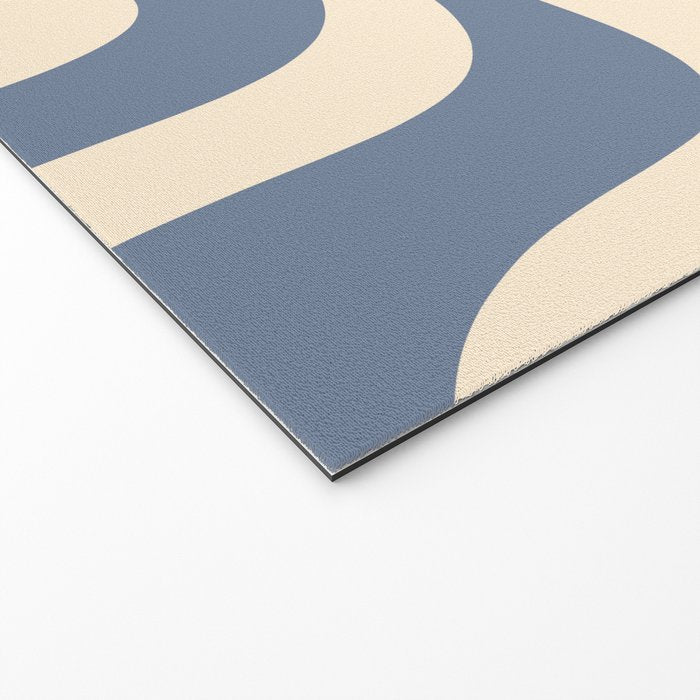 Liquid Swirl Abstract in Stone Blue and Cream  Welcome Mat Gallery Image 2