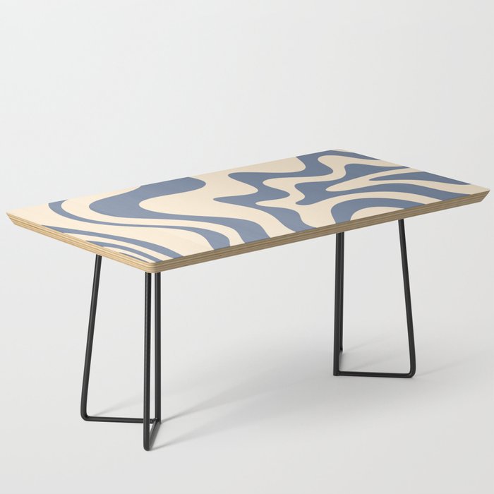 Liquid Swirl Abstract in Stone Blue and Cream  Coffee Table Gallery Image 1