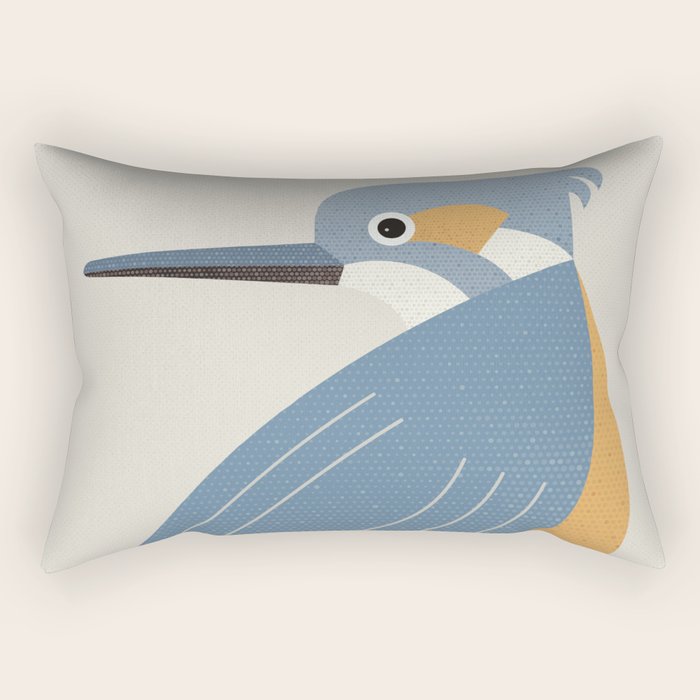 Whimsy Blue-eared Kingfisher Rectangular Pillow Gallery Image 2