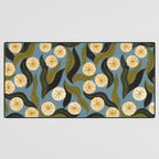 Blue Floral Desk Mat Gallery Image 3