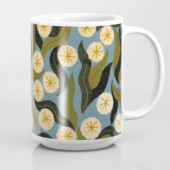 Blue Floral Coffee Mug Gallery Image 2