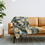 Blue Floral Throw Blanket Gallery Image 1