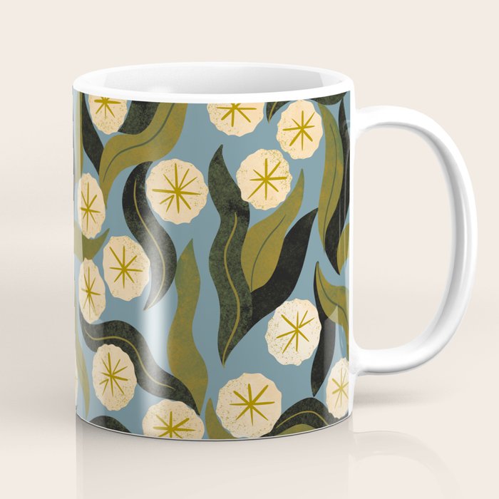 Blue Floral Coffee Mug Gallery Image 1