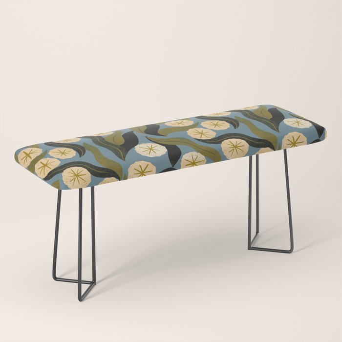 Blue Floral Bench Gallery Image 1